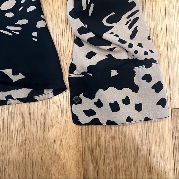 DYNAMITE | Deep V-Neck Blouse - Picture 9 of 16